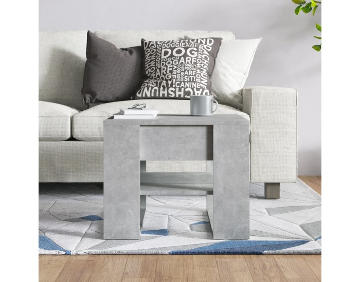 Sonata H Маса за кафе, бетонно сива, 55,5x55x45 см, инженерно дърво