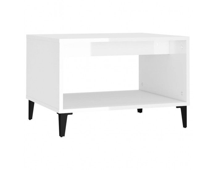 Sonata H Кафе маса, бял гланц, 60x50x40 см, инженерно дърво