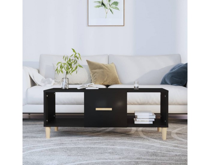 Sonata H Маса за кафе, черна, 102x50x40 см, инженерно дърво