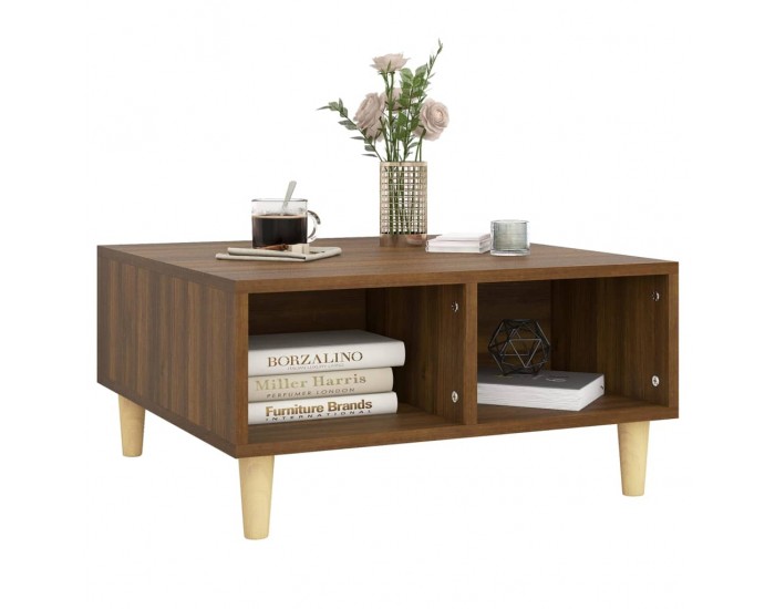 Sonata H Кафе маса, кафяв дъб, 60x60x30 см, инженерно дърво