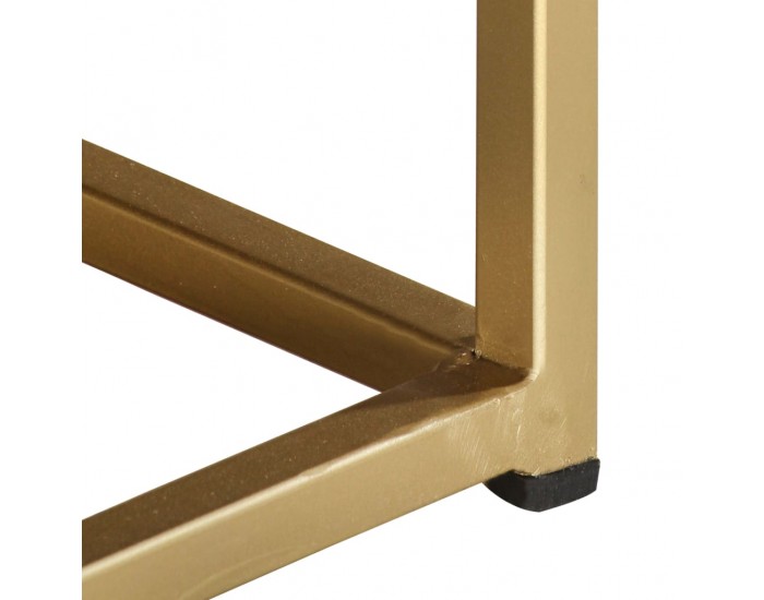 Sonata H Маса за кафе, черно-златисто, 90x50x35 см, мангово дърво масив