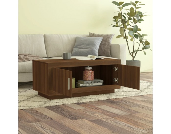 Sonata H Кафе маса, Кафяв дъб, 102x50x45 см, инженерно дърво