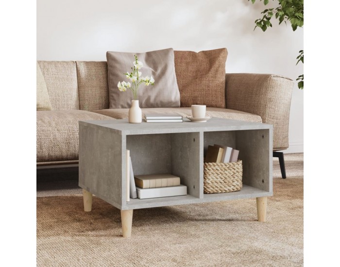 Sonata H Маса за кафе, бетонно сива, 60x50x36,5 см, инженерно дърво