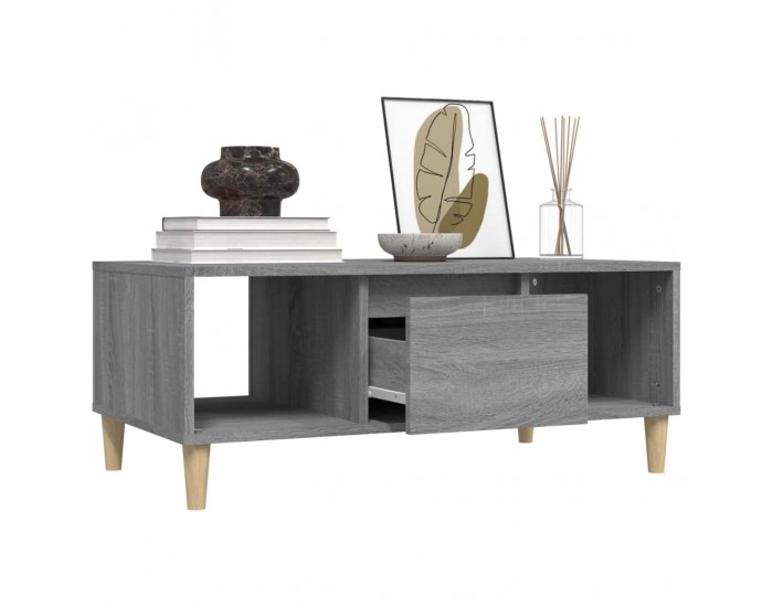 Sonata H Кафе маса, сив сонома, 90x50x36,5 см, инженерно дърво