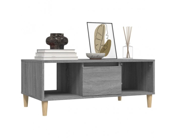 Sonata H Кафе маса, сив сонома, 90x50x36,5 см, инженерно дърво