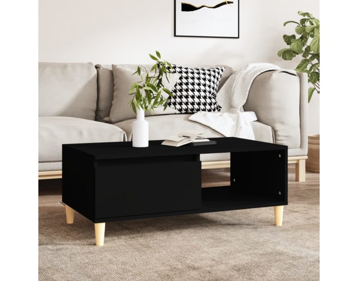 Sonata H Кафе маса, черна, 90x50x36,5 см, инженерно дърво