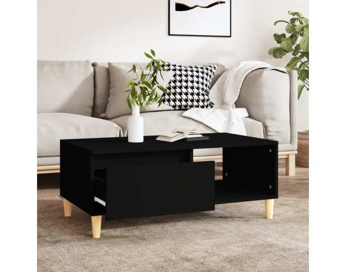 Sonata H Кафе маса, черна, 90x50x36,5 см, инженерно дърво