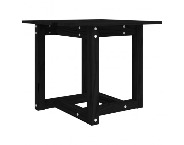 Sonata H Кафе маса, черна, 50x50x45 см, борово дърво масив