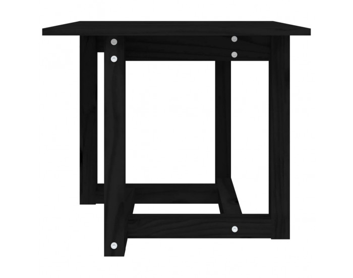 Sonata H Кафе маса, черна, 50x50x45 см, борово дърво масив