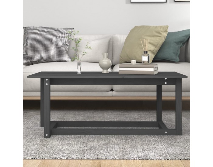 Sonata H Кафе маса, сива, 110x55x45 см, борово дърво масив