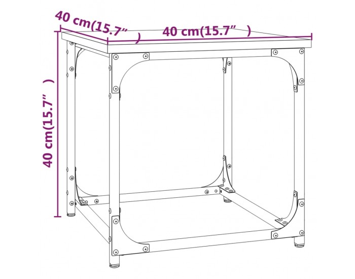 Sonata H Странична маса, Дъб сонома, 40x40x40 см, инженерно дърво