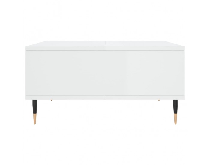 Sonata H Кафе маса, бял гланц, 60x60x30 см, инженерно дърво