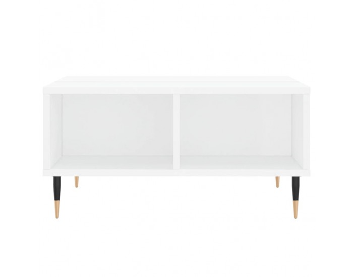 Sonata H Кафе маса, бял гланц, 60x60x30 см, инженерно дърво