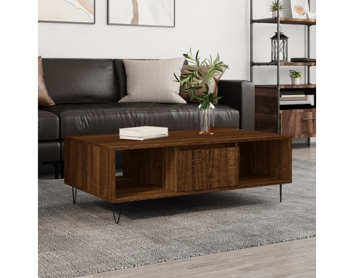 Sonata H Кафе маса, кафяв дъб, 104x60x35 см, инженерно дърво