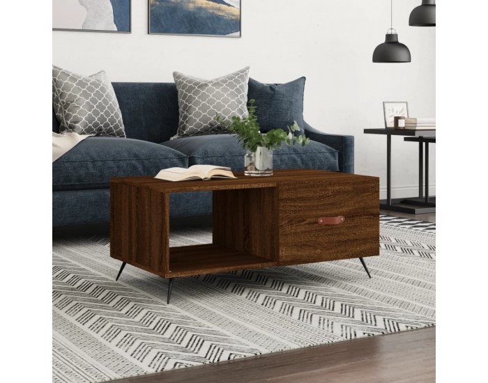 Sonata H Кафе маса, кафяв дъб, 90x50x40 см, инженерно дърво