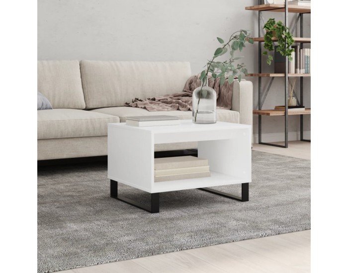 Sonata H Маса за кафе, бяла, 60x50x40 см, инженерно дърво