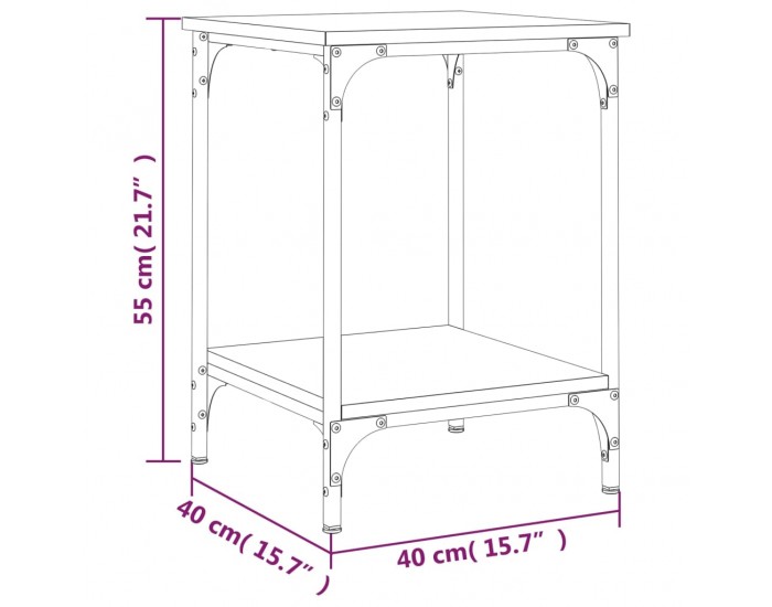 Sonata H Кафе маса, кафяв дъб, 40x40x55 см, инженерно дърво