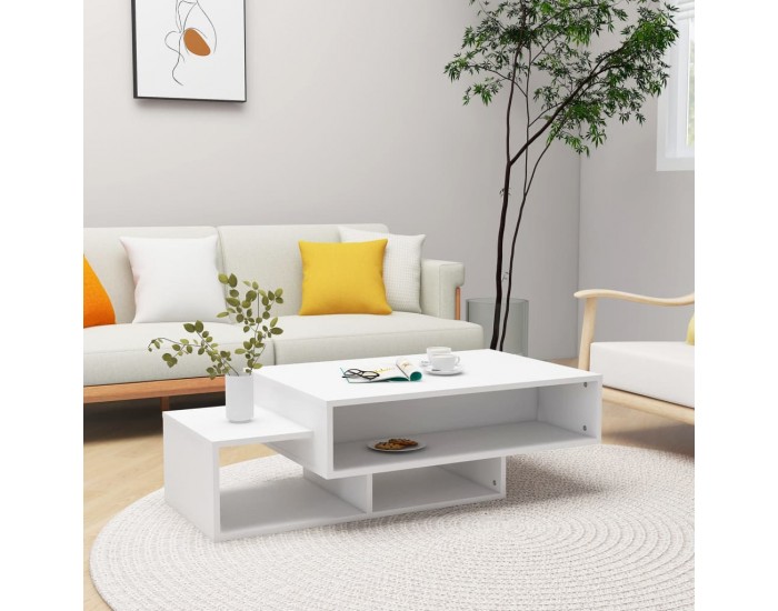 Sonata H Маса за кафе, бяла, 105x55x32 см, инженерно дърво