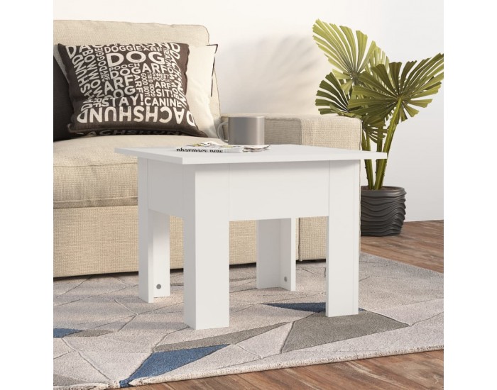 Sonata H Маса за кафе, бял, 55x55x42 см, инженерно дърво