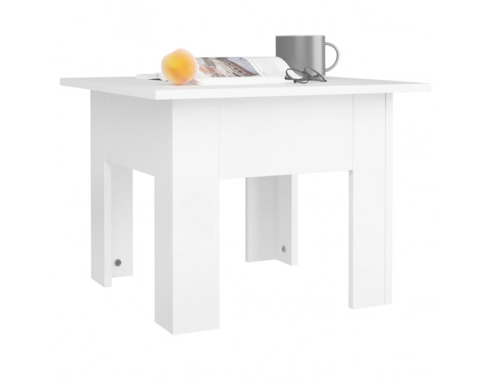 Sonata H Маса за кафе, бял, 55x55x42 см, инженерно дърво