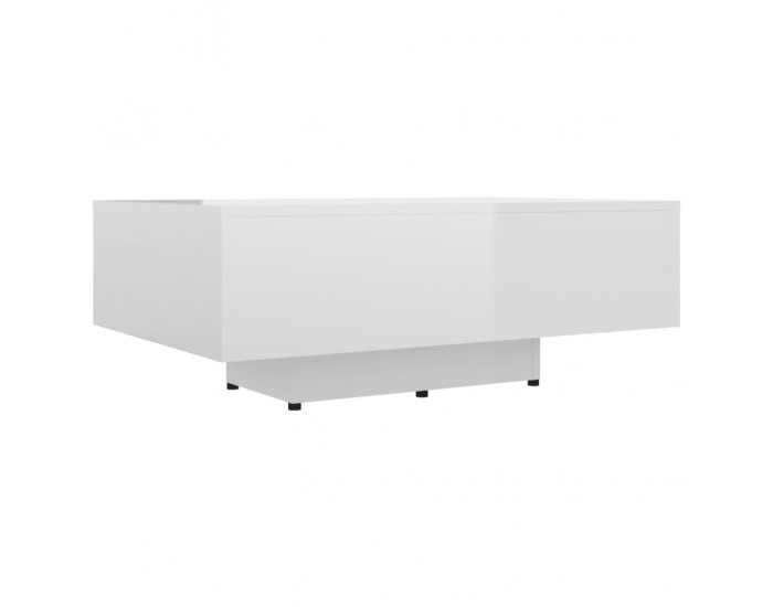 Sonata H Маса за кафе, бял гланц, 85x55x31 см, инженерно дърво