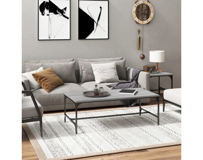 Sonata H Кафе маса, сив сонома, 100x50x35 см, инженерно дърво