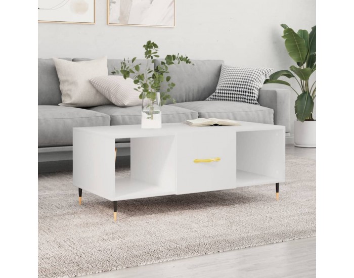 Sonata H Маса за кафе, бяла, 102x50x40 см, инженерно дърво