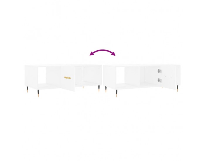 Sonata H Маса за кафе, бяла, 102x50x40 см, инженерно дърво