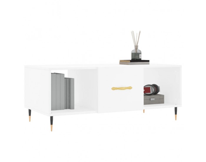 Sonata H Маса за кафе, бяла, 102x50x40 см, инженерно дърво