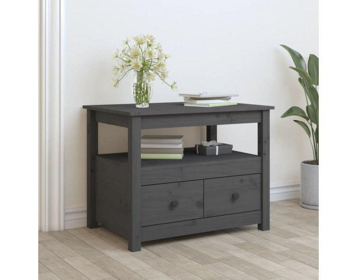 Sonata H Кафе маса, Сиво, 71x49x55 см, борово дърво масив