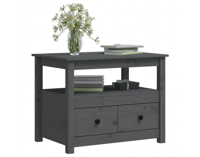 Sonata H Кафе маса, Сиво, 71x49x55 см, борово дърво масив