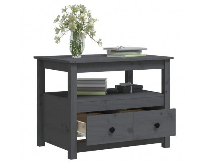 Sonata H Кафе маса, Сиво, 71x49x55 см, борово дърво масив