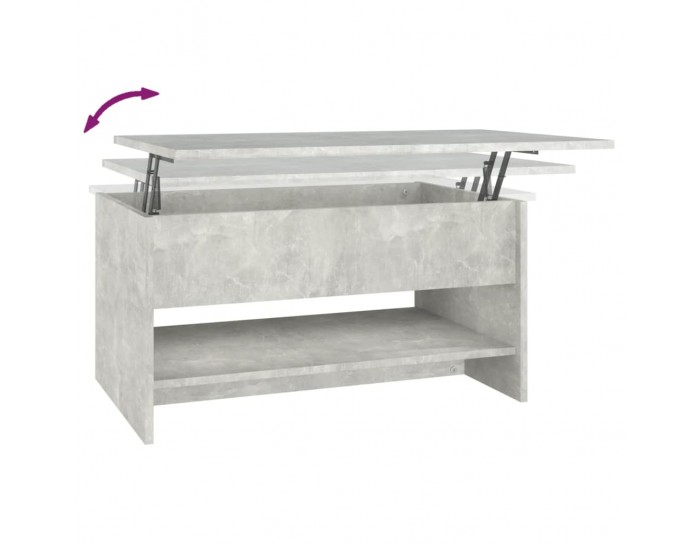 Sonata H Маса за кафе, бетонно сива, 80x50x40 см, инженерно дърво