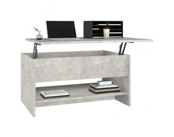 Sonata H Маса за кафе, бетонно сива, 80x50x40 см, инженерно дърво