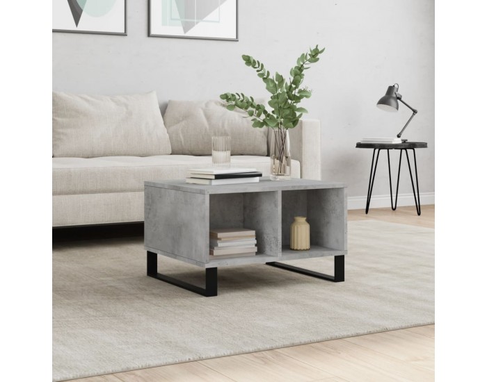 Sonata H Маса за кафе, бетонно сива, 60x50x36,5 см, инженерно дърво