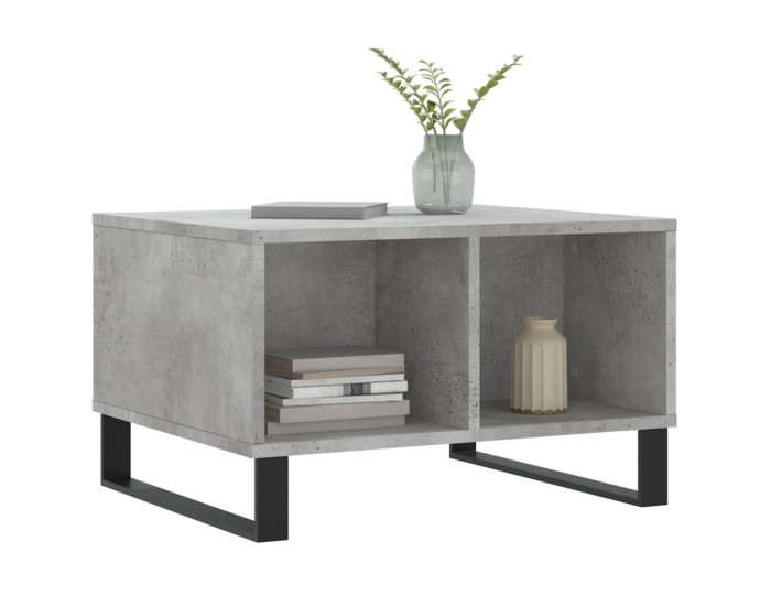 Sonata H Маса за кафе, бетонно сива, 60x50x36,5 см, инженерно дърво