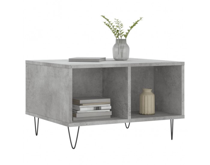 Sonata H Маса за кафе, бетонно сива, 60x50x36,5 см, инженерно дърво