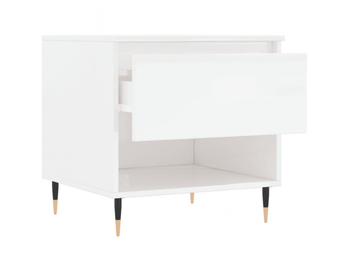 Sonata H Маси за кафе, 2 бр, бял гланц, 50x46x50 см, инженерно дърво