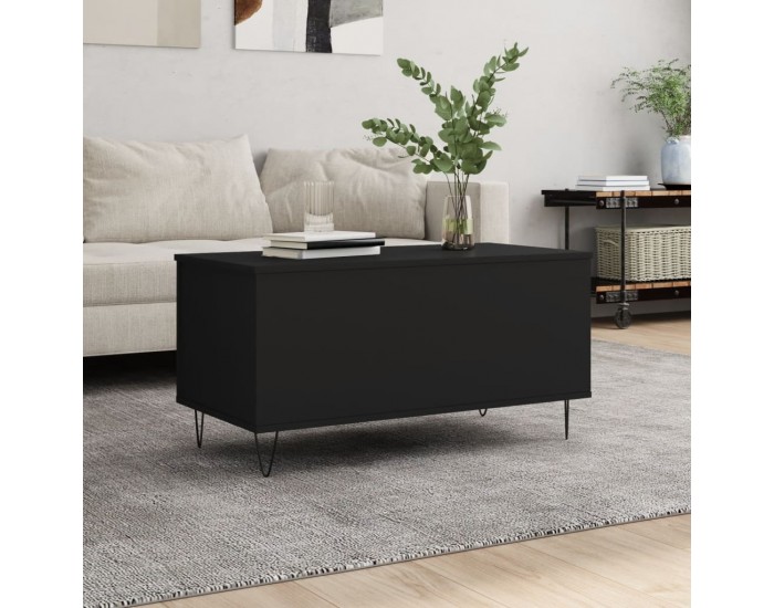 Sonata H Маса за кафе, черна, 90x44,5x45 см, инженерно дърво