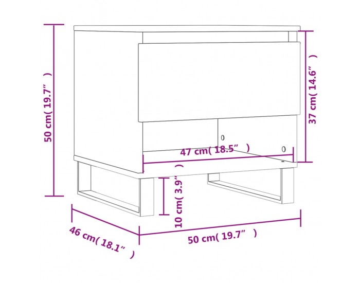 Sonata H Маси за кафе, 2 бр, черни, 50x46x50 см, инженерно дърво