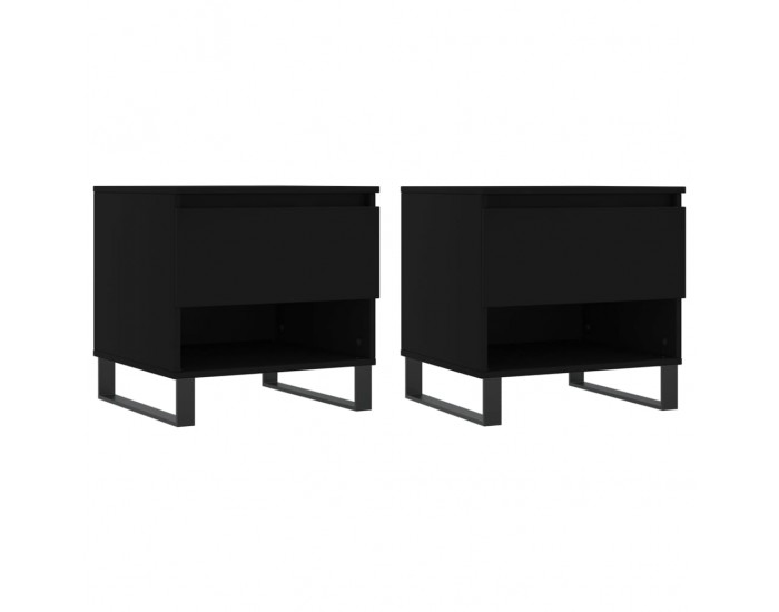 Sonata H Маси за кафе, 2 бр, черни, 50x46x50 см, инженерно дърво