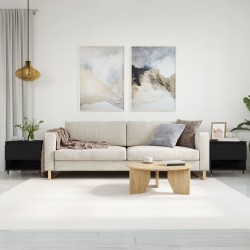 Sonata H Маси за кафе, 2 бр, черни, 50x46x50 см, инженерно дърво - Холни маси