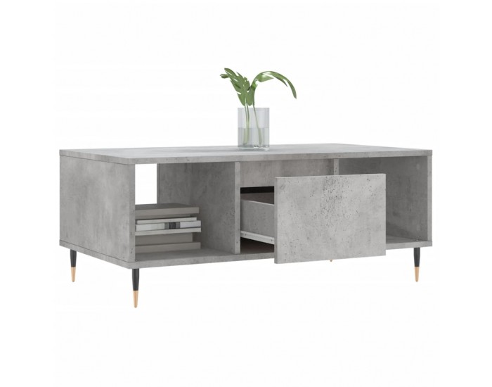 Sonata H Маса за кафе, бетонно сива, 90x50x36,5 см, инженерно дърво