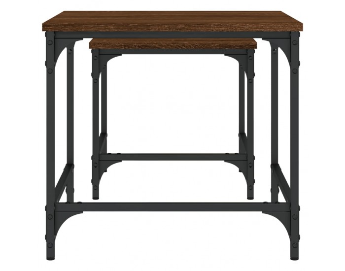 Sonata H Стифиращи кафе маси, 2 бр, кафяв дъб, инженерно дърво