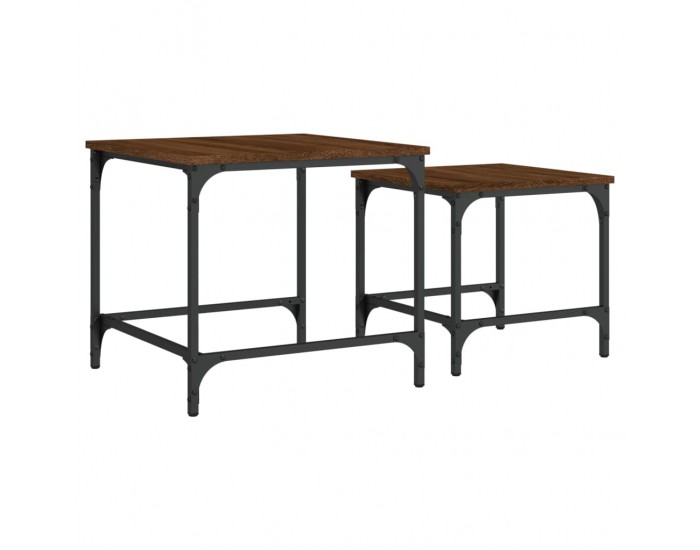 Sonata H Стифиращи кафе маси, 2 бр, кафяв дъб, инженерно дърво