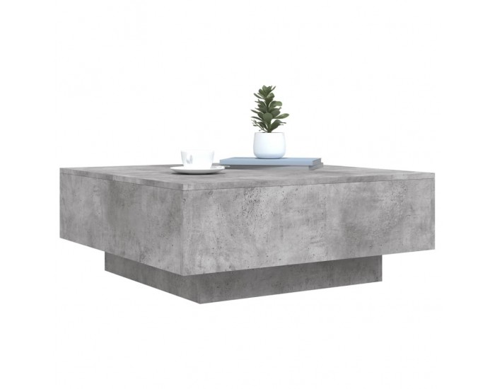 Sonata H Маса за кафе, бетонно сива, 80x80x31 см, инженерно дърво