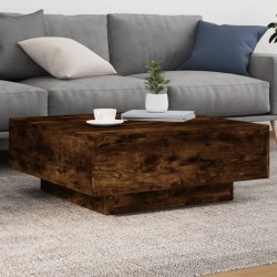 Sonata H Маса за кафе с LED осветление, опушен дъб, 80x80x31 см - Холни маси