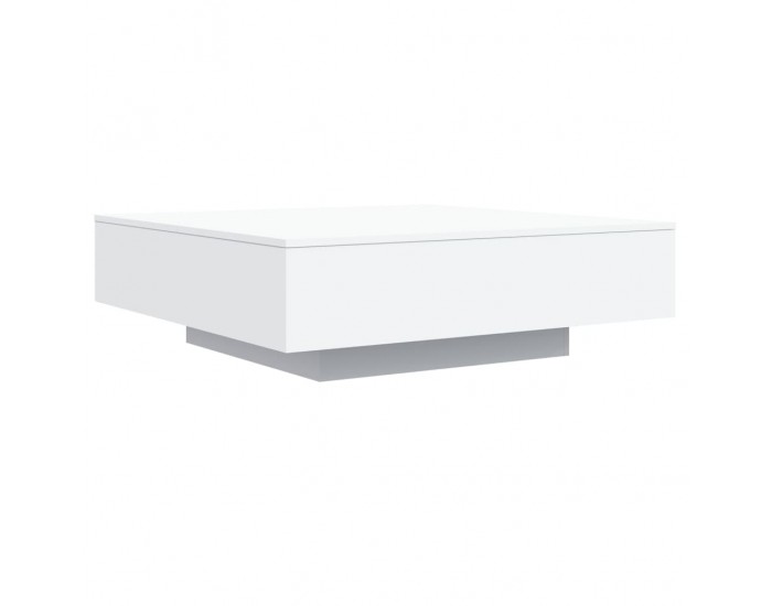 Sonata H Маса за кафе с LED осветление, бяла, 100x100x31 см