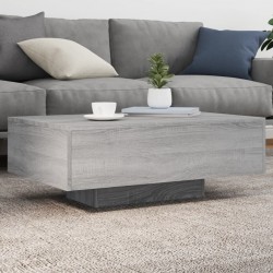 Sonata H Маса за кафе с LED осветление, сив сонома, 85x55x31 см - Холни маси