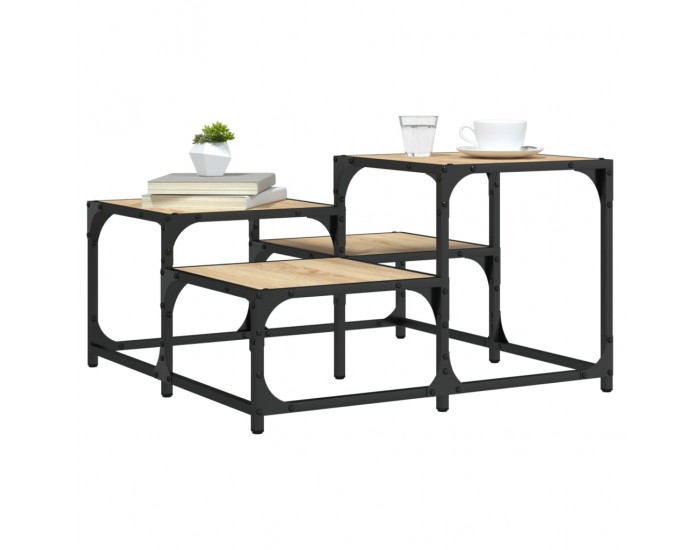 Sonata H Кафе маса, дъб сонома, 68x68x40 см, инженерно дърво